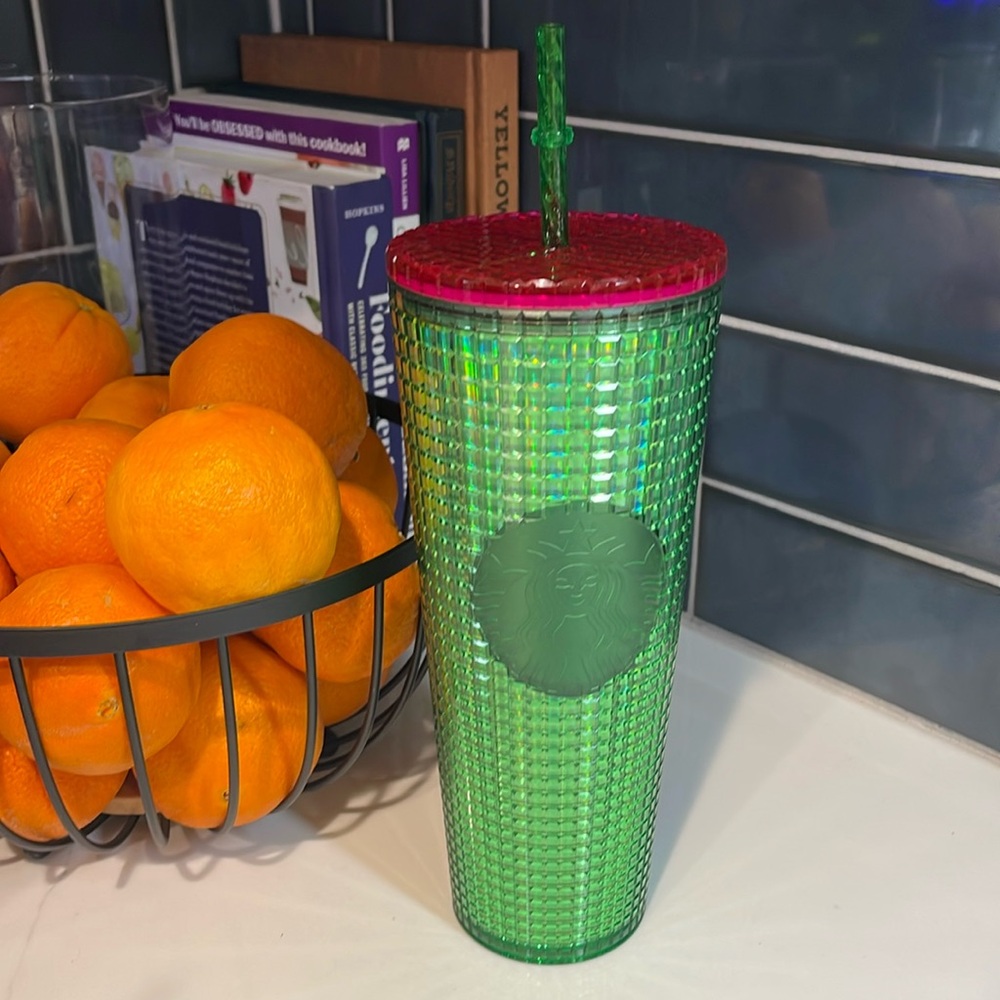 2023 Spring Edition Green & Pink Grid Cold Starbucks Cup